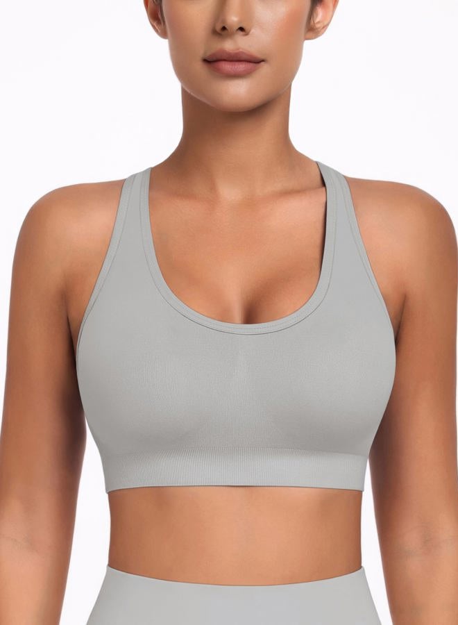 MIRITY Padded Strappy Sports Bra for Women - with Dual Crossback and Adjustable Straps for Workout Gym Pack of 3, Color 3, XXL - Image 2