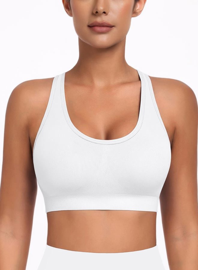 MIRITY Padded Strappy Sports Bra for Women - with Dual Crossback and Adjustable Straps for Workout Gym Pack of 3, Color 3, XXL - Image 3