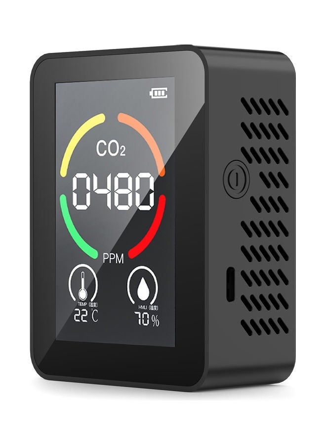 3-In-1 Infrared CO2 Temperature Humidity Monitor Black - Image 1