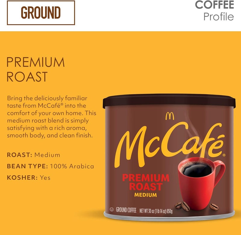McCafe Premium Roast Ground Coffee, 30 oz Canister - Image 3