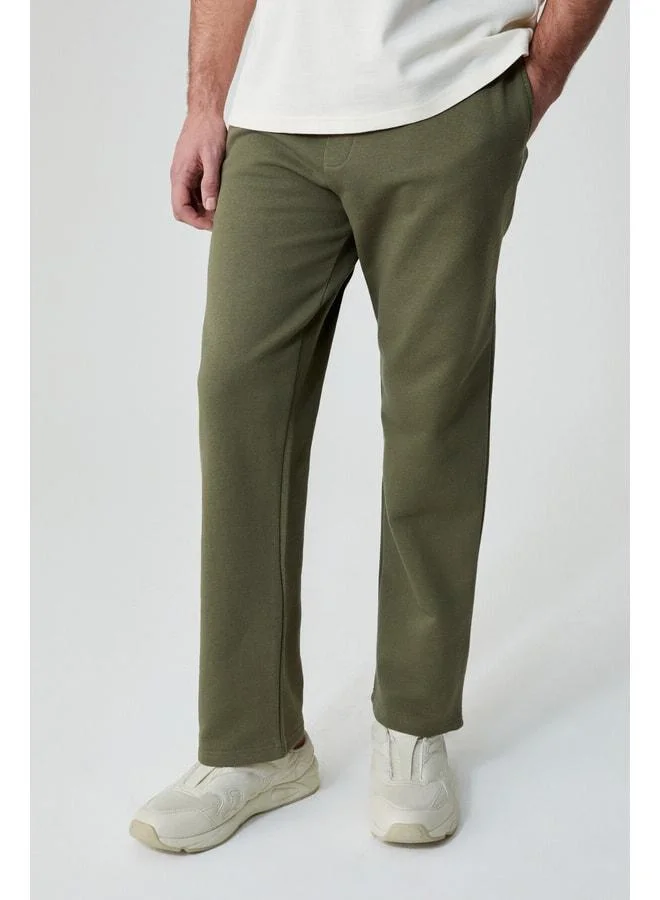 GRIMELANGE ALPHARA Men's Organic Cotton Regular Khaki Sweatpants.