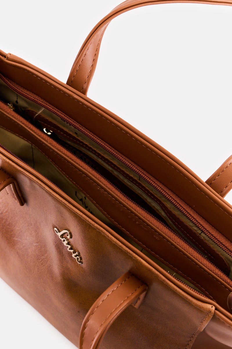 Lavie حقيبة توت من اللؤلؤ بشعار العلامة التجارية للنساء، بني - Image 3