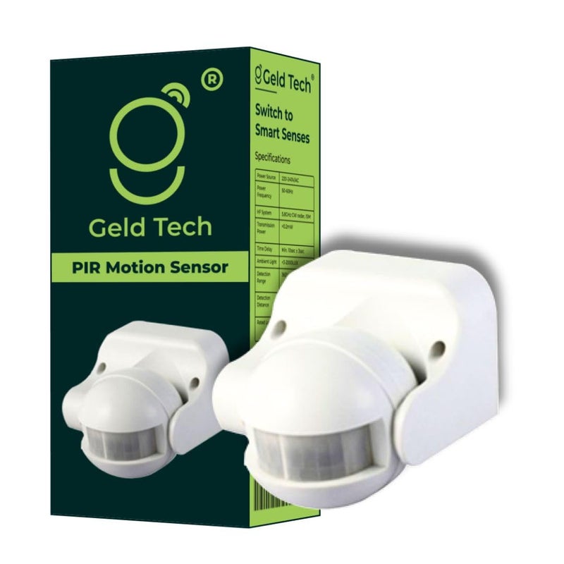 Geld Tech GTP05 180 Wall Mount Pir Motion Sensor Switch with Light Sensor Detector Sensor Lux Adjustment Time Adjustment Automatic Sensor 220VAC - Image 1