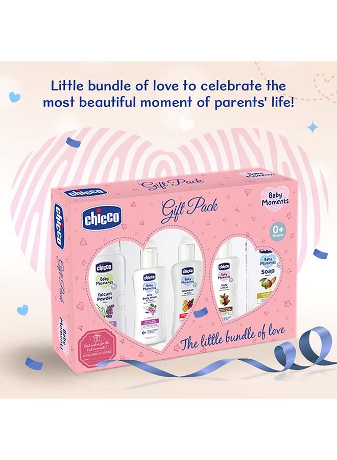 Chicco Baby Essential Set ( Pink) Small Mild Body Wash Relax 50Ml + Shampoo 50Ml + Lotion 50Ml + Soap 75 G + Talc 75 G - Image 3