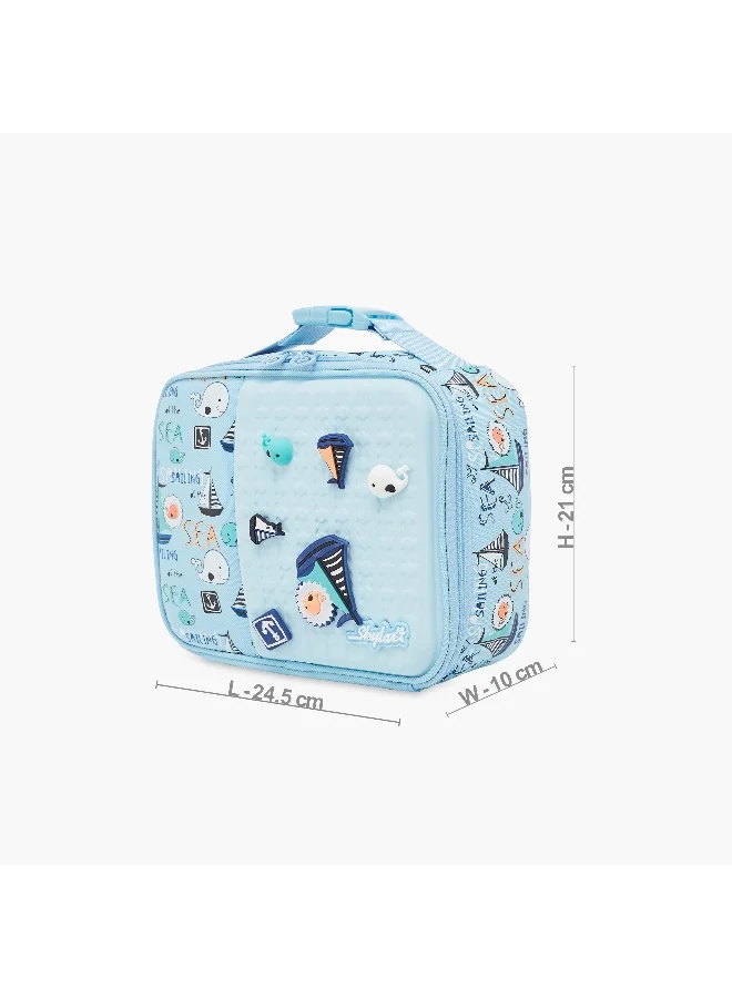 سكيلار Lunch Bag-Sea With 3D Accessories--1 Cmprt-Printed (Polyester) Light Blue \ 24.5X10X21