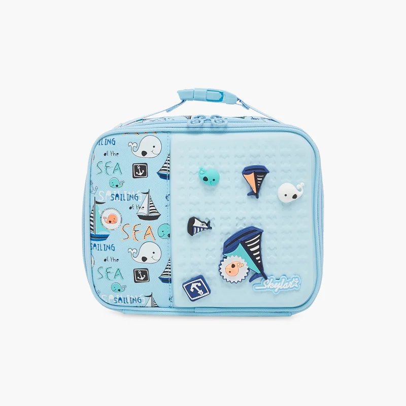 سكيلار Lunch Bag-Sea With 3D Accessories--1 Cmprt-Printed (Polyester) Light Blue \ 24.5X10X21