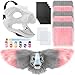 Seenelling 13 Pcs DIY Dino Mask Kit Hard Plastic Dinosaur Mask Furry Therian Dino Costume Kit Animal Dinosaur Party CostumeGray Pink - Image 3