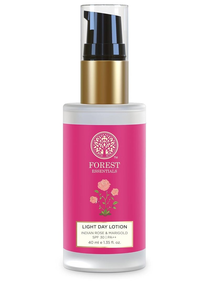 Forest Essentials Light Day Lotion Indian Rose & Marigold 40ml (Face Cream with SPF 25) - Image 1