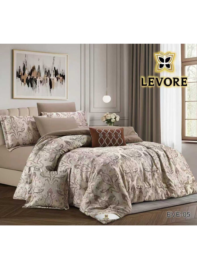 LEVORE Luxury 8-piece double bedsheet set, royal jacquard, soft to the touch