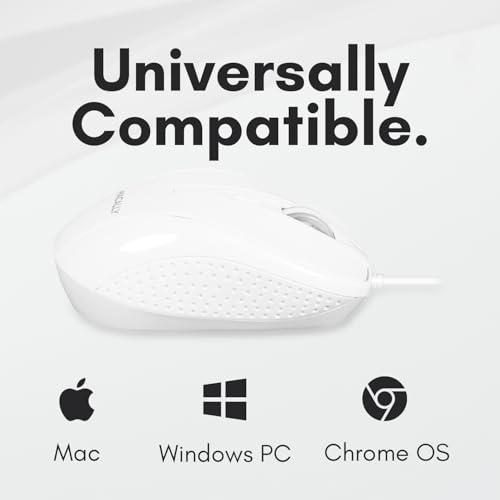 Macally USB Wired Mouse with 3 Button, Scroll Wheel, & 5 Foot Long Cord, USB Mouse for Laptop and Desktop, Computer Mouse Wired Compatible with Apple Macbook, iMac, Mac Mini, Windows PC, & Chromebook - Image 5
