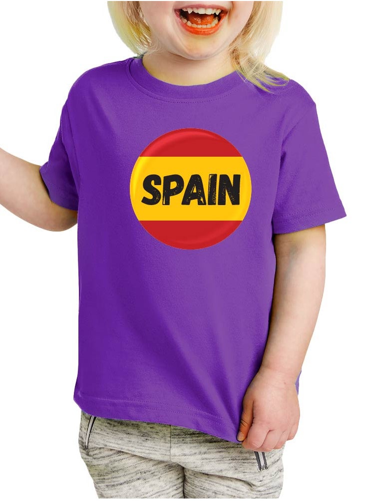 Generic - Spain Kids T-Shirt for Girls - Round Neck Short Sleeve Cotton T-Shirt - Soft and Comfortable Kids Girls Tshirt - Perfect for Spanish Souvenirs - Image 1
