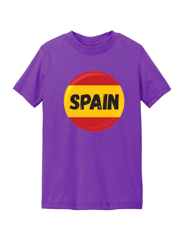 Generic - Spain Kids T-Shirt for Girls - Round Neck Short Sleeve Cotton T-Shirt - Soft and Comfortable Kids Girls Tshirt - Perfect for Spanish Souvenirs - Image 1