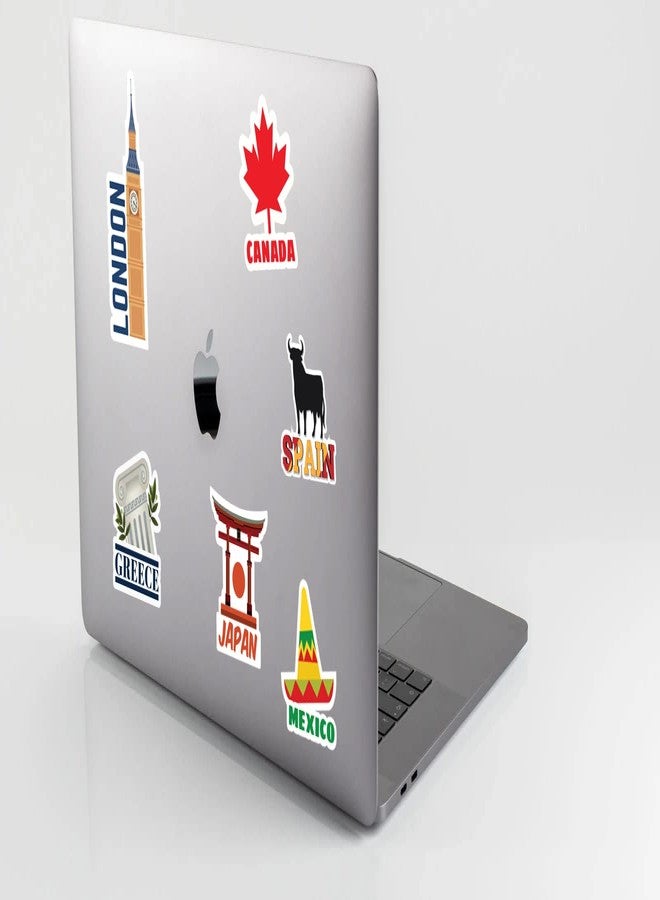 D2C Travel Stickers Glitter Scrapbook Decals - 47 Waterproof Stickers for Laptop, Journal, More - Image 3