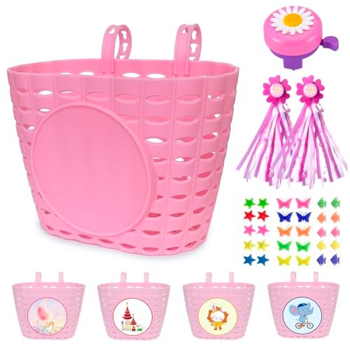 Noviko Girl Bike Basket Kid Bicycle Basket Bike Accessories for Girls - Image 1