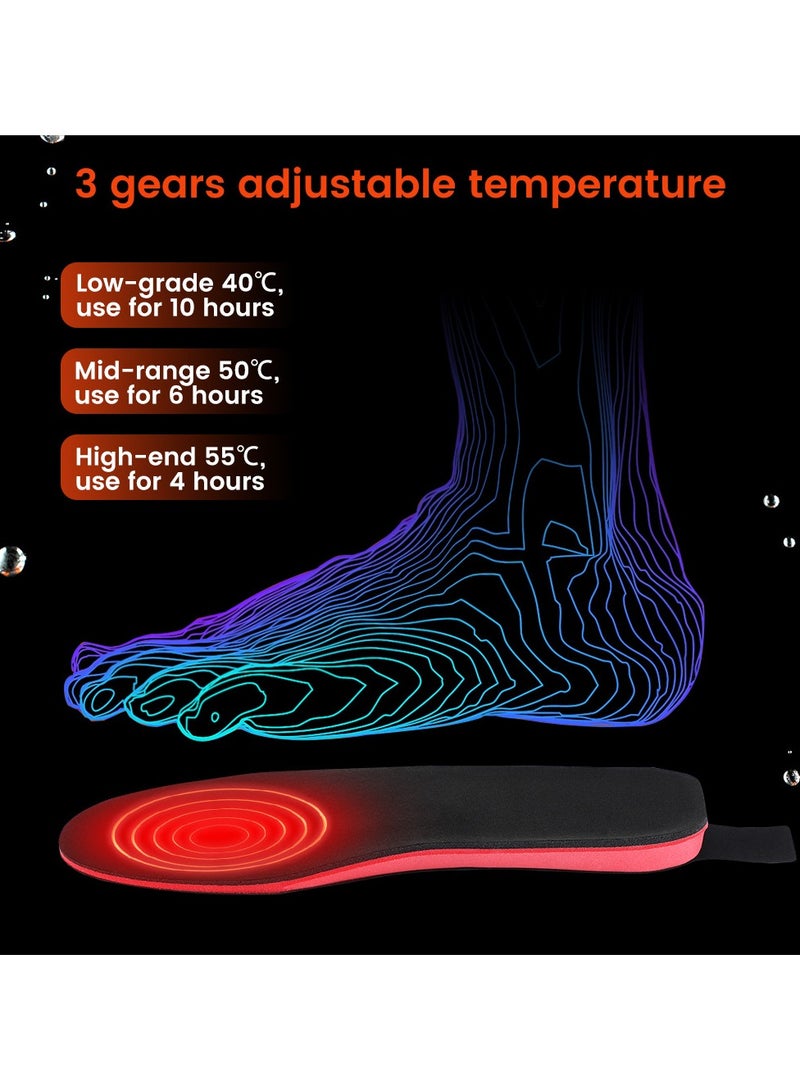 general Heated insoles for men and women - Battery-rechargeable heated insoles |Warm soles for men and women |3 heat settings to control temperature |Durable heated insoles for skiing, hiking, camping - Image 5