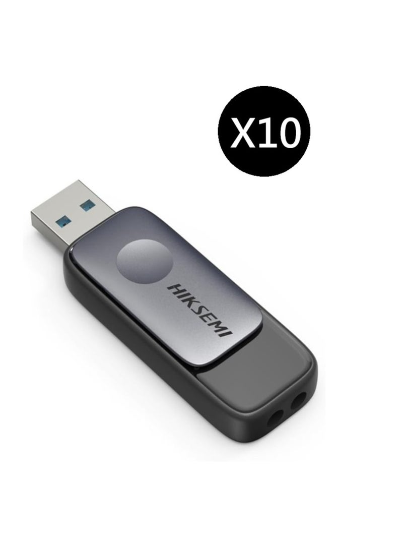 HIKSEMI Bundle Of 10 16GB USB 3.2 Flash Drive, Black (HS-USB-M210S 16G U3)