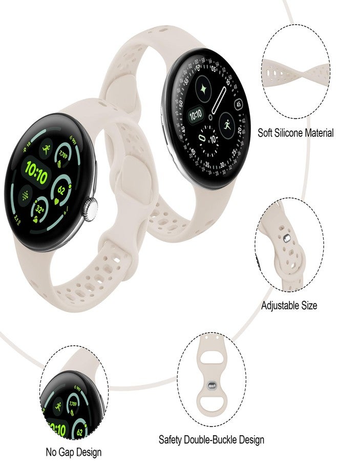 Tiorecime 4 Pack Bands Compatible with Google Pixel 4/3/2/1 41mm Band for Women Men, Soft Silicone Sport Breathable Wristband Replacement Strap - Image 4