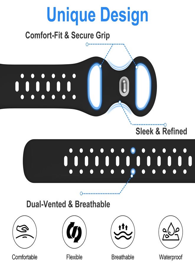 Tiorecime 4 Pack Bands Compatible with Google Pixel 4/3/2/1 41mm Band for Women Men, Soft Silicone Sport Breathable Wristband Replacement Strap - Image 3