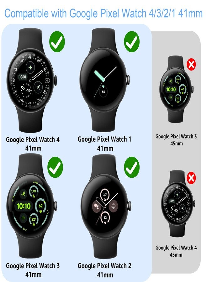 Tiorecime 4 Pack Bands Compatible with Google Pixel 4/3/2/1 41mm Band for Women Men, Soft Silicone Sport Breathable Wristband Replacement Strap - Image 2