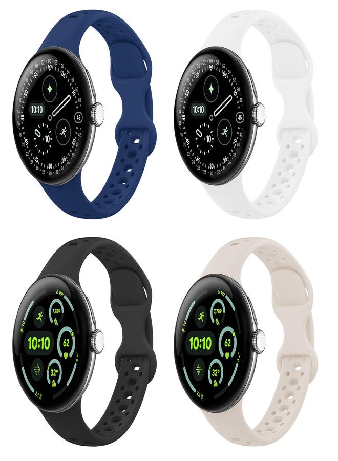 Tiorecime 4 Pack Bands Compatible with Google Pixel 4/3/2/1 41mm Band for Women Men, Soft Silicone Sport Breathable Wristband Replacement Strap - Image 1