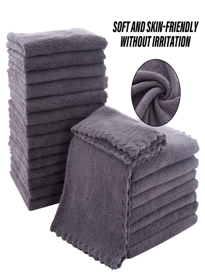MOONQUEEN Ultra Soft Premium Washcloths Set - 12 x 12 inches - 72 Pack - Quick Drying - Highly Absorbent Coral Velvet Bathroom Wash Clothes (Grey) - Image 4