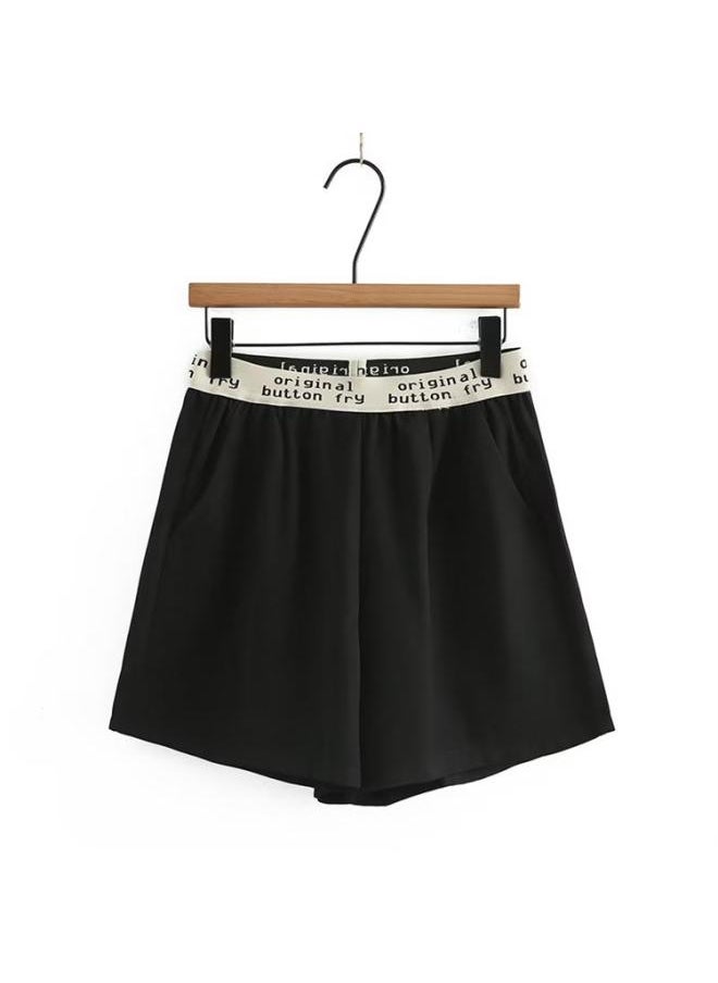 Generic - Summer New Large Size Women's Shorts For Chubby Girls Fashionable Slimming Letter Loose Waist Casual Shorts 8805 - Image 1
