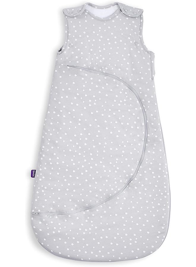 Snuz Pouch Baby Sleeping Bag 0.5 Tog White Spot Design Soft 100 Percent Cotton With Zip For Easy Nappy Changing 0 6M  - Image 1