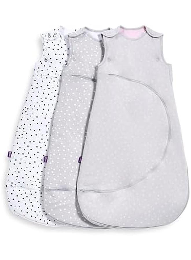 Snuz Pouch Baby Sleeping Bag 0.5 Tog White Spot Design Soft 100 Percent Cotton With Zip For Easy Nappy Changing 0 6M  - Image 3