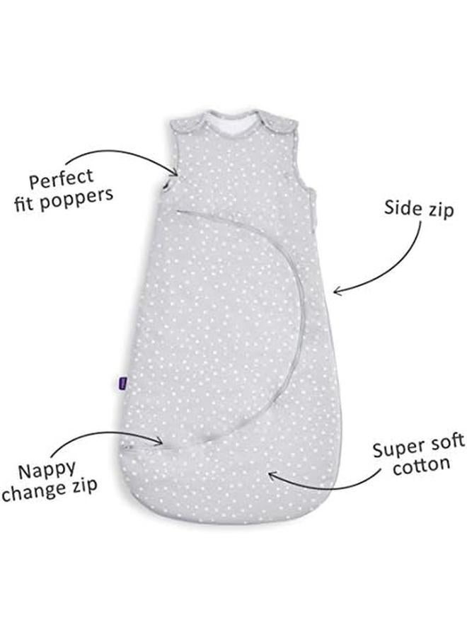 Snuz Pouch Baby Sleeping Bag 0.5 Tog White Spot Design Soft 100 Percent Cotton With Zip For Easy Nappy Changing 0 6M  - Image 2