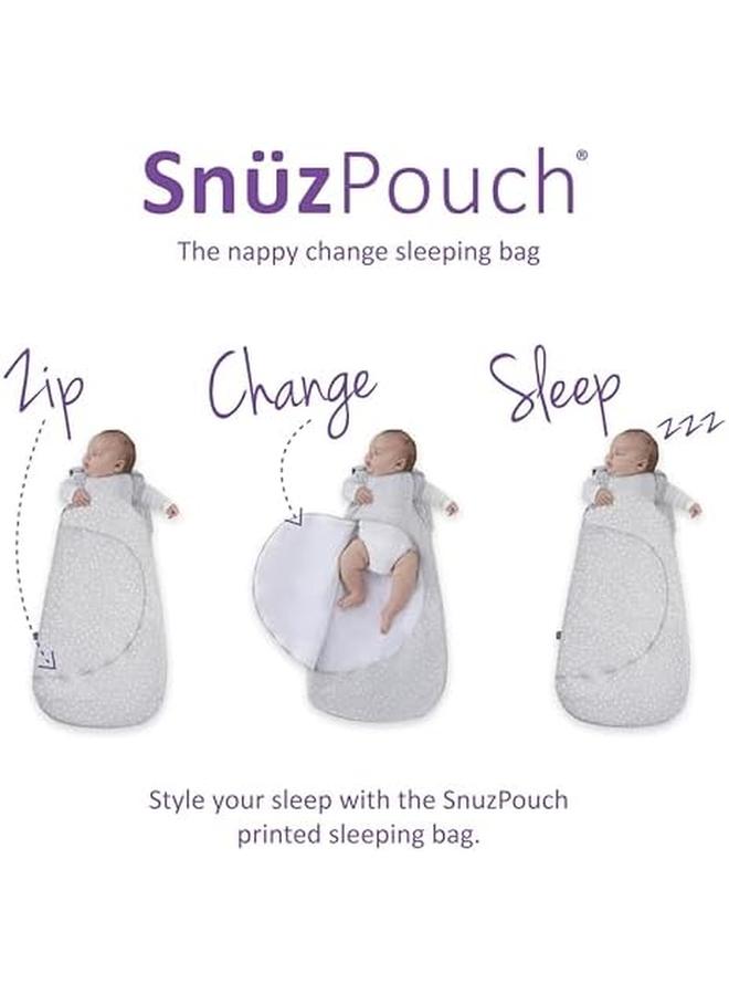 Snuz Pouch Baby Sleeping Bag 0.5 Tog White Spot Design Soft 100 Percent Cotton With Zip For Easy Nappy Changing 0 6M  - Image 4