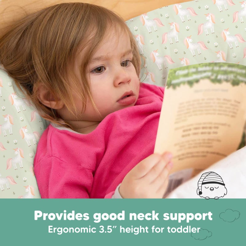 KeaBabies Toddler Pillow with Pillowcase - 13x18 My Little Dreamy Kids Travel Bed Pillows for Sleeping, Organic Cotton Small Pillowcase, Soft & Breathable, Machine Washable, Toddlers 2-5 years old (Grace) - Image 5