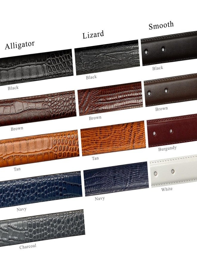Belts.com Joseph Gold Buckle Men's Designer Leather Dress Belt 1-3/8" Wide (Alligator Brown, 36) - Image 3
