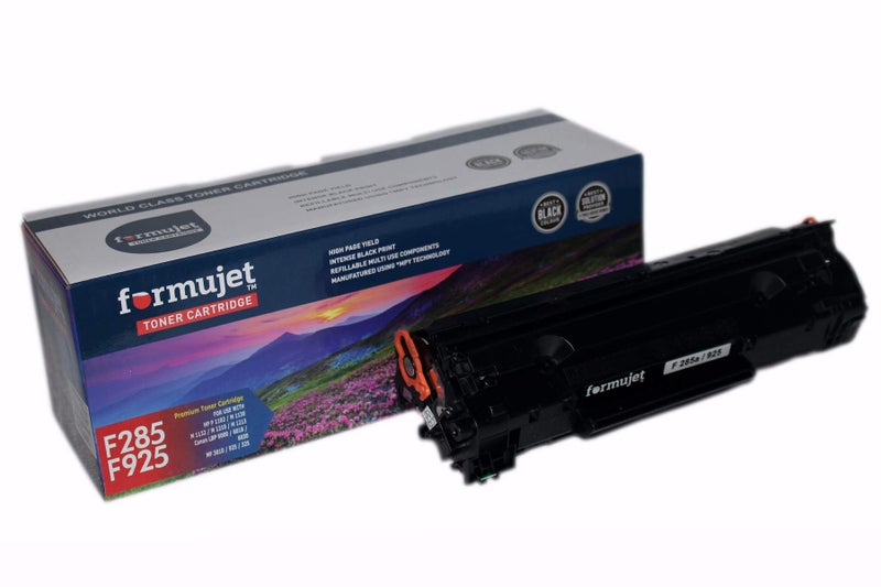 Formujet F 925 Black Toner Cartridge, 1600 Pages, Compatible with Canon LBP6018B, MF3010, imageCLASS LBP6030w, 325, Enhanced Print Quality, Refillable & Reusable - Image 1