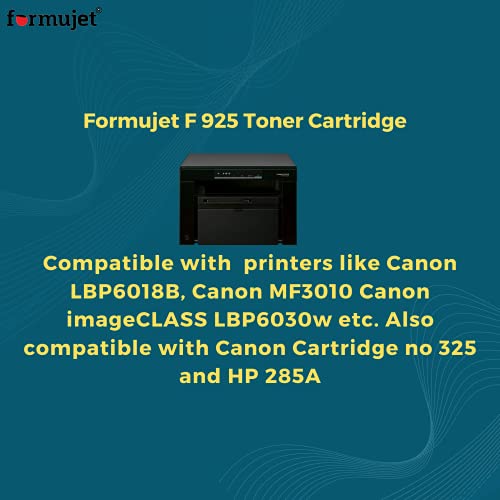 Formujet F 925 Black Toner Cartridge, 1600 Pages, Compatible with Canon LBP6018B, MF3010, imageCLASS LBP6030w, 325, Enhanced Print Quality, Refillable & Reusable - Image 3