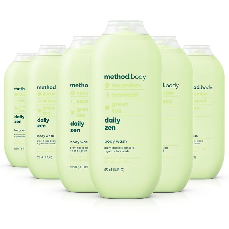 Method Body Wash Daily Zen Paraben and Phthalate Free 18 oz Pack of 6