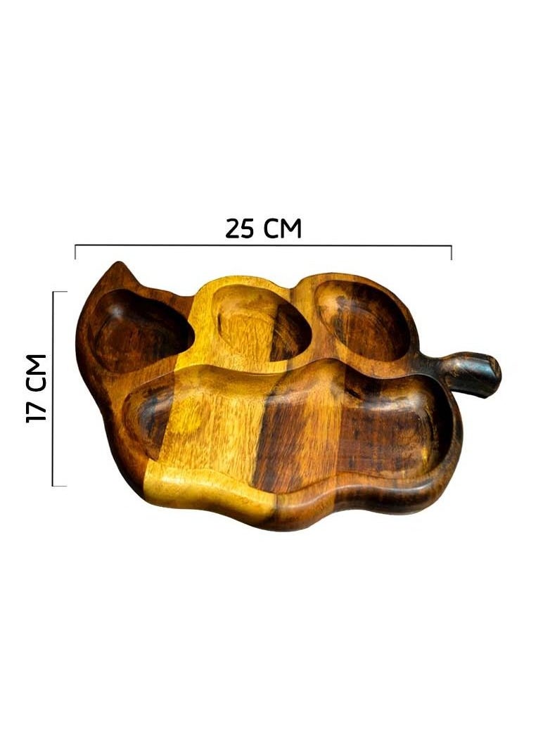 Egypt Antiques A plate of food or snacks for children in the form of a leaf, handmade wood, 100% natural colors  - Image 4
