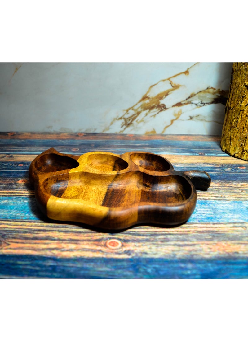 Egypt Antiques A plate of food or snacks for children in the form of a leaf, handmade wood, 100% natural colors  - Image 2
