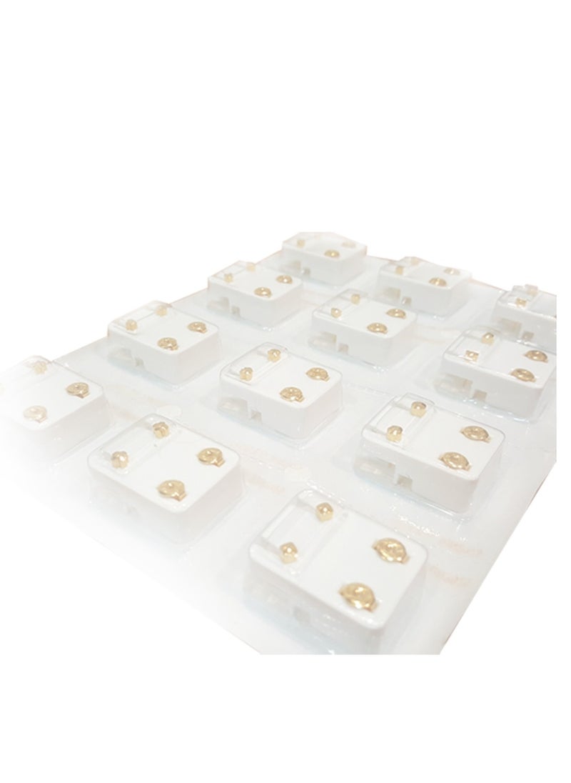 MediSystem Sterilized Earring 24K Gold Plated Bezel 4mm Black onyx stone dozen (12 pieces)  - Image 2
