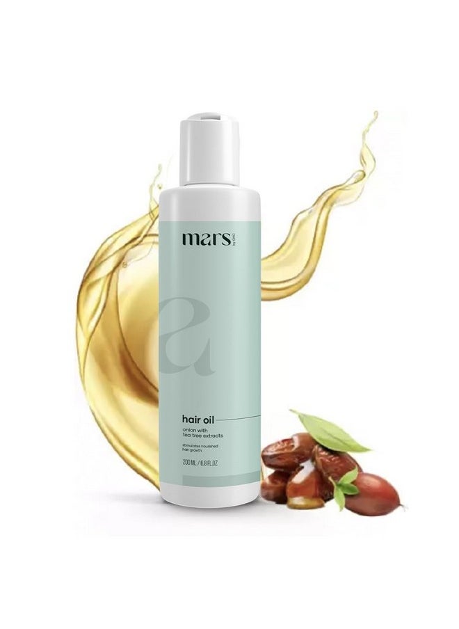 mars by GHC - Jojoba Oil With Brahmi, Tea Tree, Bhringraj, Onion Seed, Fenugreek & 15 Other Natural Oils & Extracts - Thick, Shiny & Strong Hair Growth Hair Oil (200 Ml) - Image 1