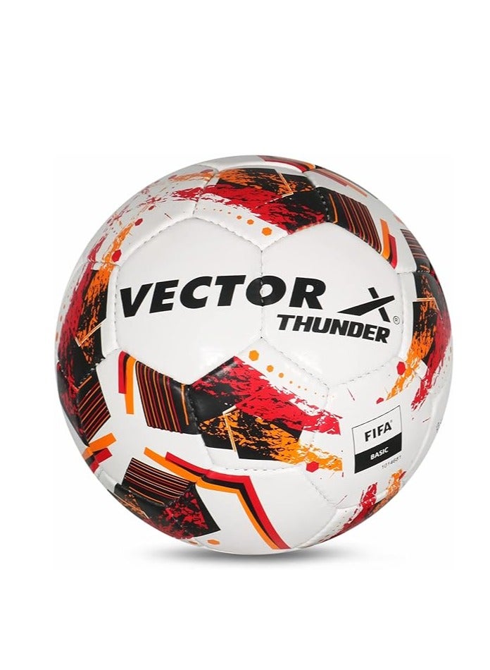 Vector X Thunder FIFA Basic Football |  Size 5) | Machine Stitched | Training | Match | Sports | Playing | Practice | Soccer Ball  - Image 1