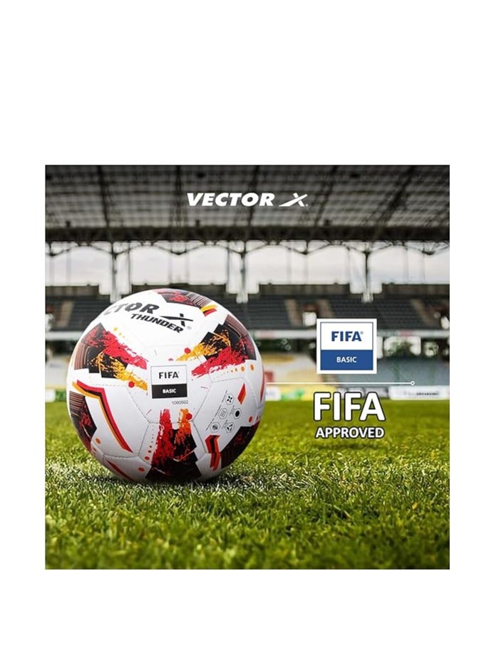 Vector X Thunder FIFA Basic Football |  Size 5) | Machine Stitched | Training | Match | Sports | Playing | Practice | Soccer Ball  - Image 3