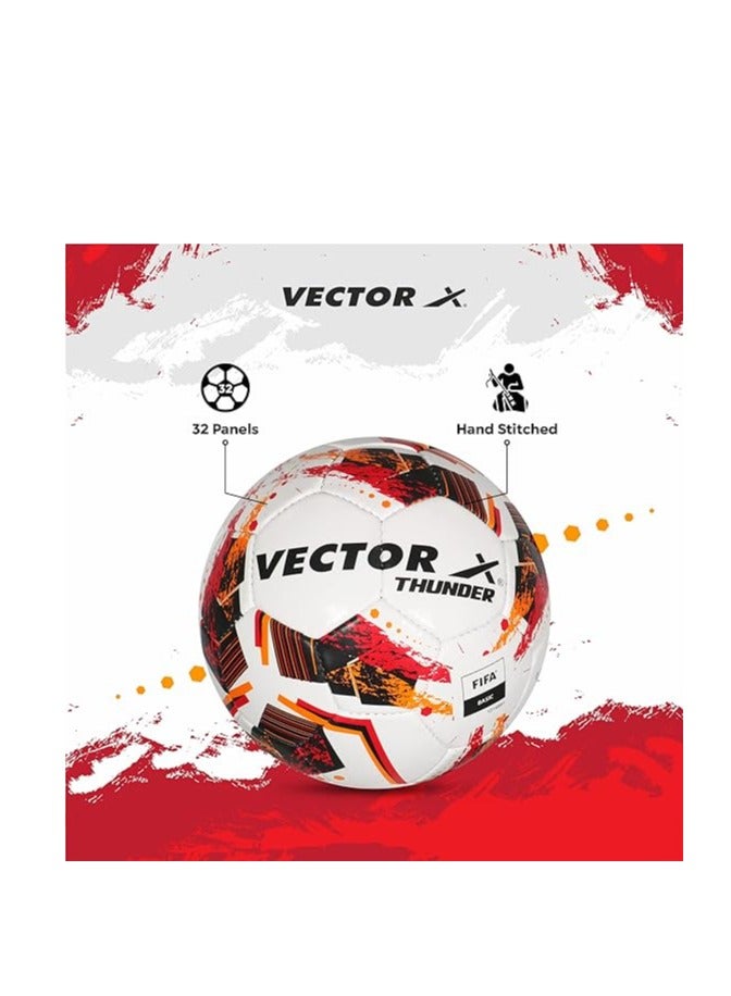 Vector X Thunder FIFA Basic Football |  Size 5) | Machine Stitched | Training | Match | Sports | Playing | Practice | Soccer Ball  - Image 4