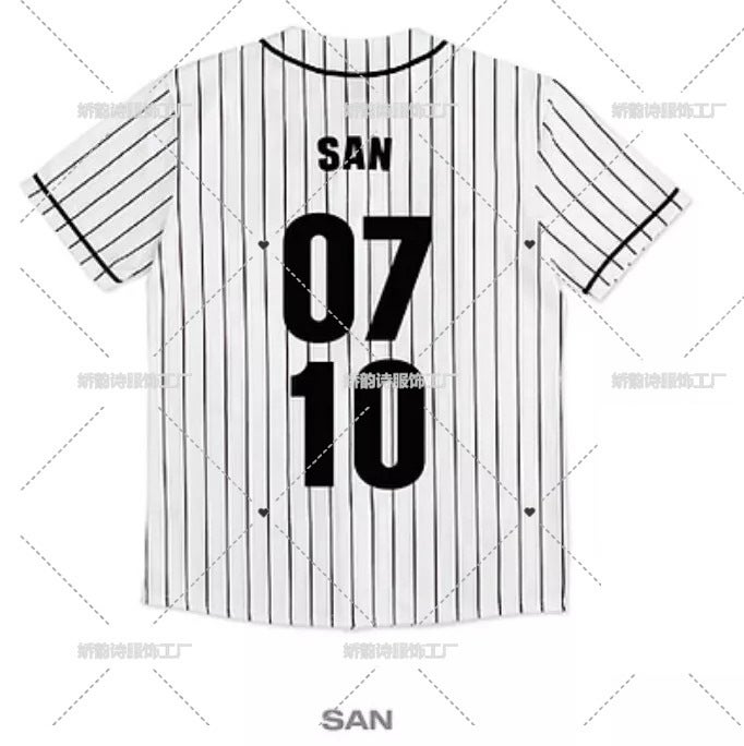Cross-border New Baseball T-shirt ateez Surrounding Official Same Style Baseball Suit Top Short Sleeve Sweatshirt 0710