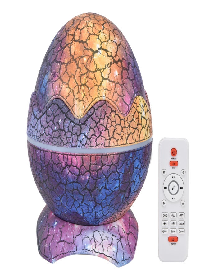 Dinosaur Egg Star Projector Adjustable Angle White Noise Bluetooth Night Light Projector with Remote Control - Image 4
