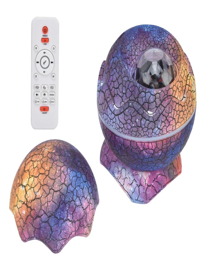 Dinosaur Egg Star Projector Adjustable Angle White Noise Bluetooth Night Light Projector with Remote Control - Image 2