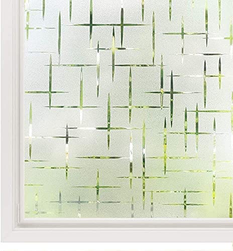 SUNBIRD Frosted 3D Star Glass Film for Windows Doors Privacy Self Static Cling Frosting Decorative Window Stickers Window Tinting for Home Bathroom 24 X 200 Inches - Image 1