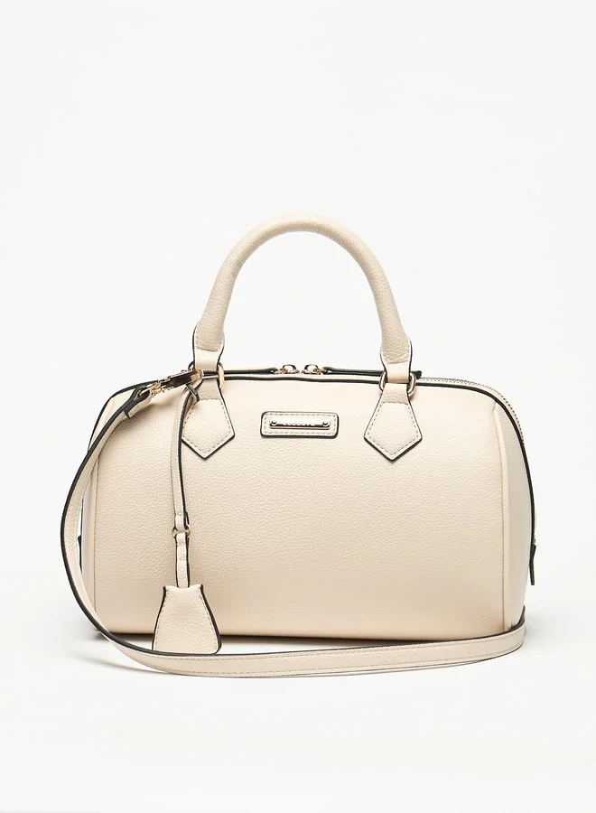 Celeste Textured Duffel Bag with Detachable Strap and Zip Closure