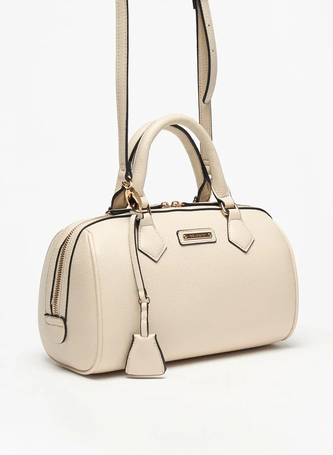 Celeste Textured Duffel Bag with Detachable Strap and Zip Closure