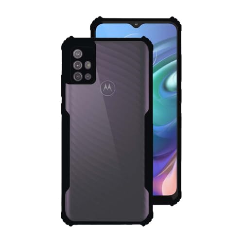 7-Seven 7SEVEN® Ipacky Back Cover for Motorola G30 | G10 Power 4G Mobile Back Case Shock Proof Design Camera Edges Protection Crystal Clear Phone Case Precise Cutouts Matte Black Soft Bumper Phone Cover - Image 1