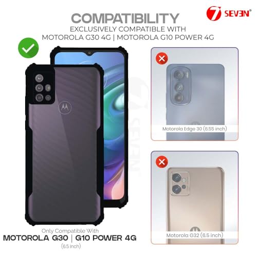 7-Seven 7SEVEN® Ipacky Back Cover for Motorola G30 | G10 Power 4G Mobile Back Case Shock Proof Design Camera Edges Protection Crystal Clear Phone Case Precise Cutouts Matte Black Soft Bumper Phone Cover - Image 2